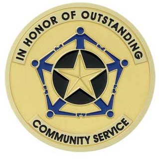 2" Outstanding Community Service Mylar Medallion Insert Disc