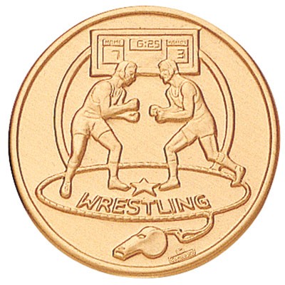 2" Wrestling Stamped Medallion Insert Disc