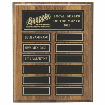 Walnut Veneer Plaque w/12 Magnetic Plates (8"x10")