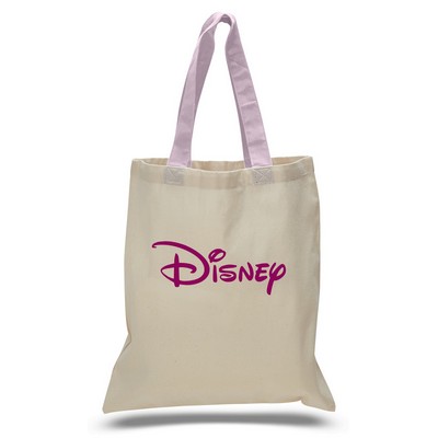 Tote with Light Pink Colored Handles (Printed)