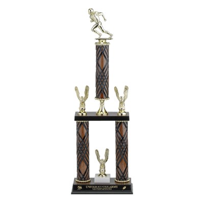 23½" Three Column Walnut Finish Trophy w/Eagle Trim Takes Figure