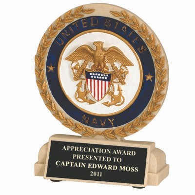 U.S. Navy Stone Resin Trophy (5½" x 4½")