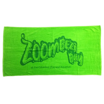 Lime Green Terry Velour Beach Towel (34"x40")