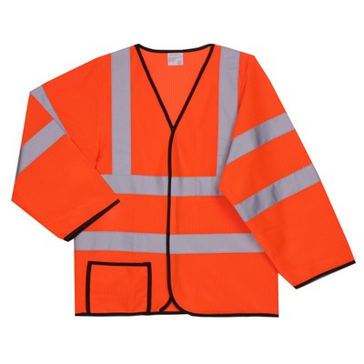 Mesh Orange Long Sleeve Safety Vest (2X-Large/3X-Large)