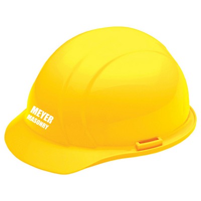 Yellow hard hat, six point pin lock suspension