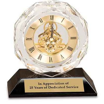 Crystal Clock Award 5 1/2"W x 5 3/4"H