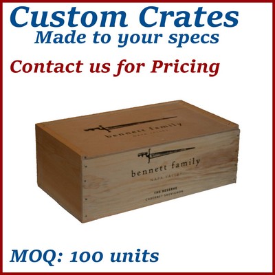 Custom Hinged Wooden Crate / Custom Wooden Box - made to order, low minimums