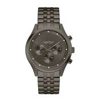 Caravelle Men's Ion Plated Bracelet Watch w/Gray Dial