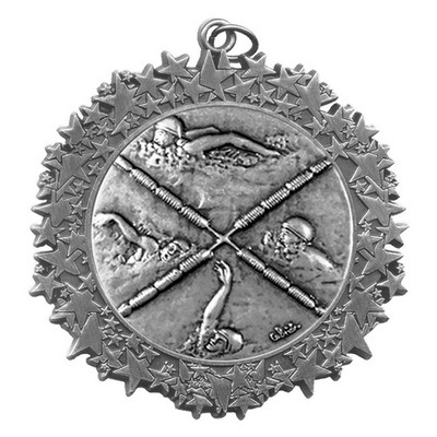 Stock Star Border 2 3/4" Medal- Swimming Female