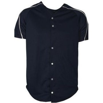 Adult 10 Oz. Stretch Knit Pro-Style Full Button Baseball Jersey Shirt w/Contrast Piping Front