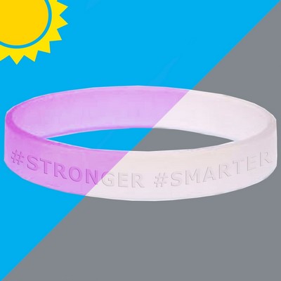 ½" Embossed Silicone UV Reacting Wristband