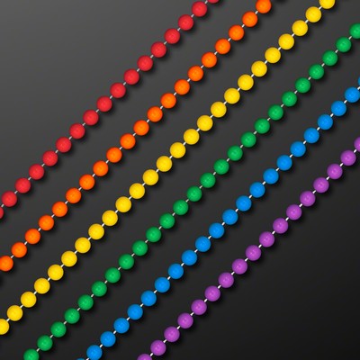 7mm 33" Round Rainbow Assortment Beads (Non-Light Up) - BLANK