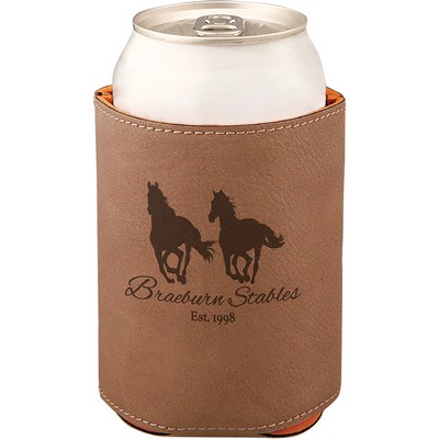 Leatherette Beverage Holder - Dark Brown