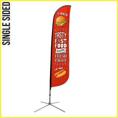 16.5' Feather Flag - Single Sided w/Chrome X Base (X-Large) - Made in the USA