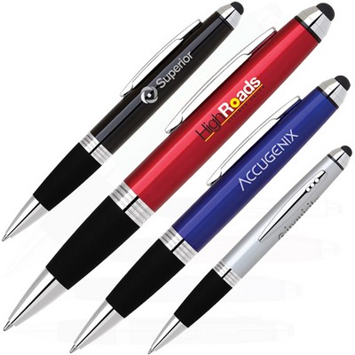 2-in-1 Twist Action Plastic Ballpoint w/ Capacitive Soft Touch Stylus (OUTDATED)