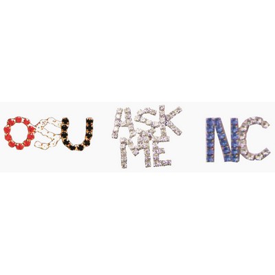 Letters/Word Rhinestone Pins