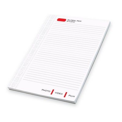 25 Sheet Non Sticky Notepad - 4 Color Process (8"x11")