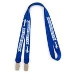 Big Show Badge Lanyard, Textured Poly, Double Bulldog Clip, 5/8", 1-Color Imprint