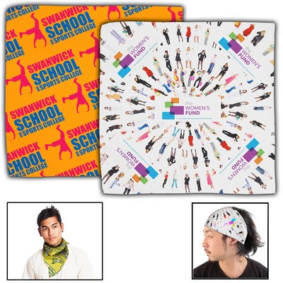 "THE AURORA BANDANA" Headband and Neck Wear Full Color Sublimation – Domestic Production – 22" x 22"