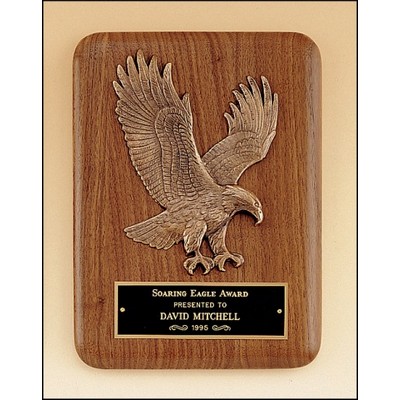 American Walnut Plaque w/Sculptured Relief Eagle (9"x12")