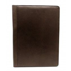 Ashlin® Designer Midnight Black Raferty Leather + Leatherette Bifold Writing Case w/Notepad