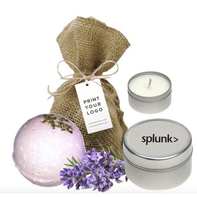 Branded Candle with Bath Bomb Kit