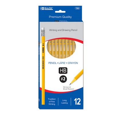 #2 Pencils - Yellow, Unsharpened, 12 Pack (Case of 144)