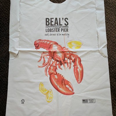 Disposable Adult Plastic Bib with full color imprint, minimum 2500