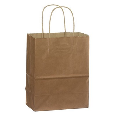 Metallic Tinted Natural Kraft Paper Gem Shopping Bag (5¼"x3¼"x8.375")