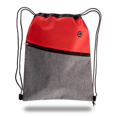 Two-Tone Drawstring Cinch Bag - blank (13" x 16.5")