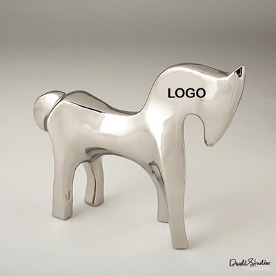 Unique Electroplated Ceramic Horse for Home Deco and Office