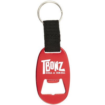 Oval Aluminum Bottle Opener w/ Key Ring