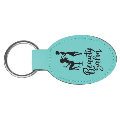 Leatherette Oval Keychain