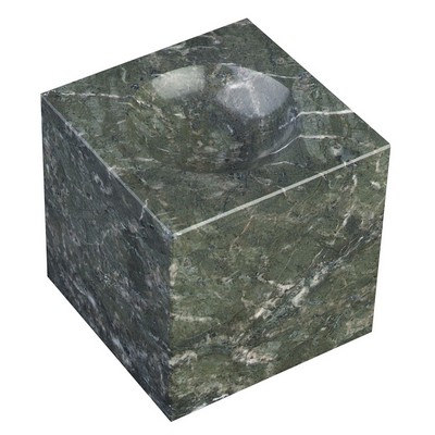 Jade Leaf Marble Cube with Indentation