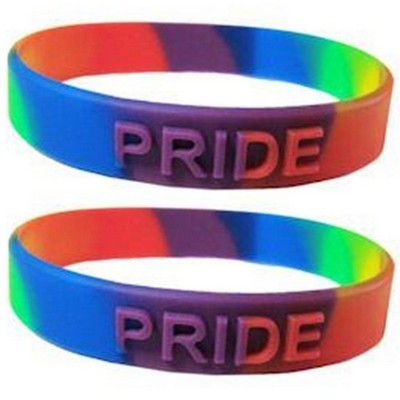 Rainbow Embossed Silicone Wristband