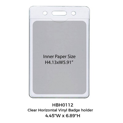 4.45" x 6.89" Clear Vertical Vinyl Badge Holder