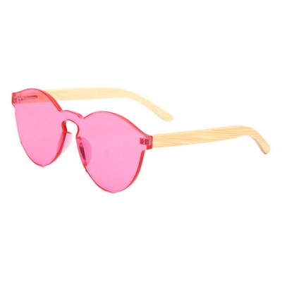 Bamboo Sunglasses - Pink Lenses