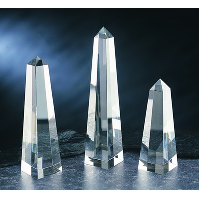 Obelisk optical crystal award/trophy 12"H