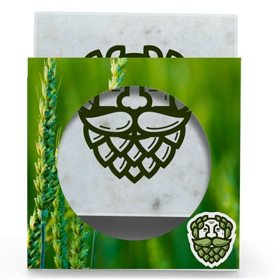 White Marble Coaster In Gift Box