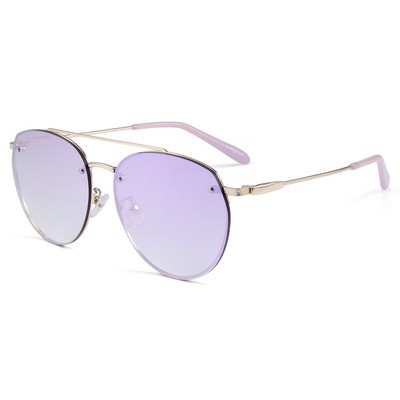 Sunglasses - Purple Mirror Lenses - Gold Frames