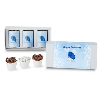 3 Way 4" Snack Tube Gift Set - Milk Chocolate Pretzels, Yogurt Pretzels, & Milk Chocolate Pretzel