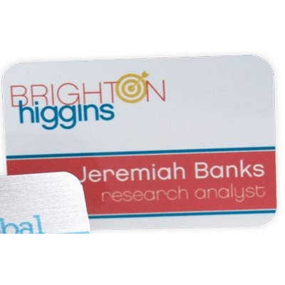 Full Color Sublimated White Metal Name Badges (1¼"x3")