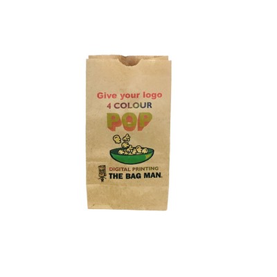 Natural Kraft Popcorn Bag w/Digital Print (4.75"x2.8"x8.8")