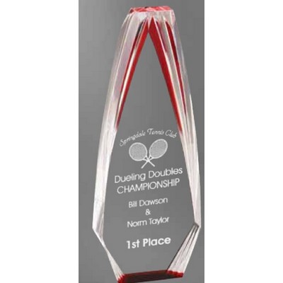 Large Red Acrylic Diamond Obelisk Award