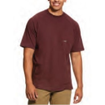 Ariat® Men's Burgundy Heather Rebar® Cotton Strong™ Short Sleeve T-Shirt