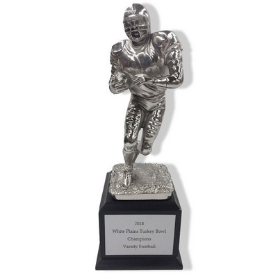 12" Antique Silver Electroplated Football Player Trophy