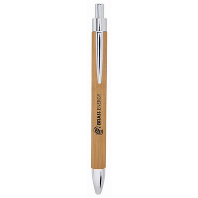 Bamboo Laser Engraved Leatherette Pen