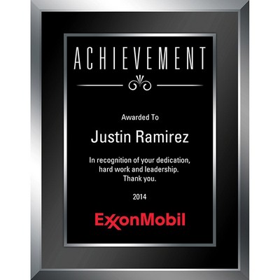 9" x 12" Tuxedo Plaque - Black/Silver