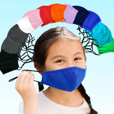 Kids Adjustable Face Masks Filter Pocket - Reusable Youth 3D Mask - In Stock Domestic