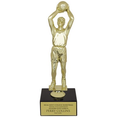 9½" Male Basketball Figure Trophy w/Black Marble Base